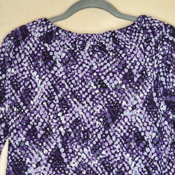 Style & Co Purple Multicolor Spotted Design Blouse Women Size L - Picture 5 of 8